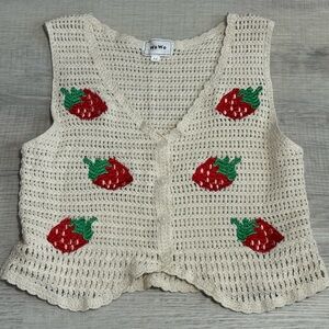 🔥WoWo Strawberry Knit Vest